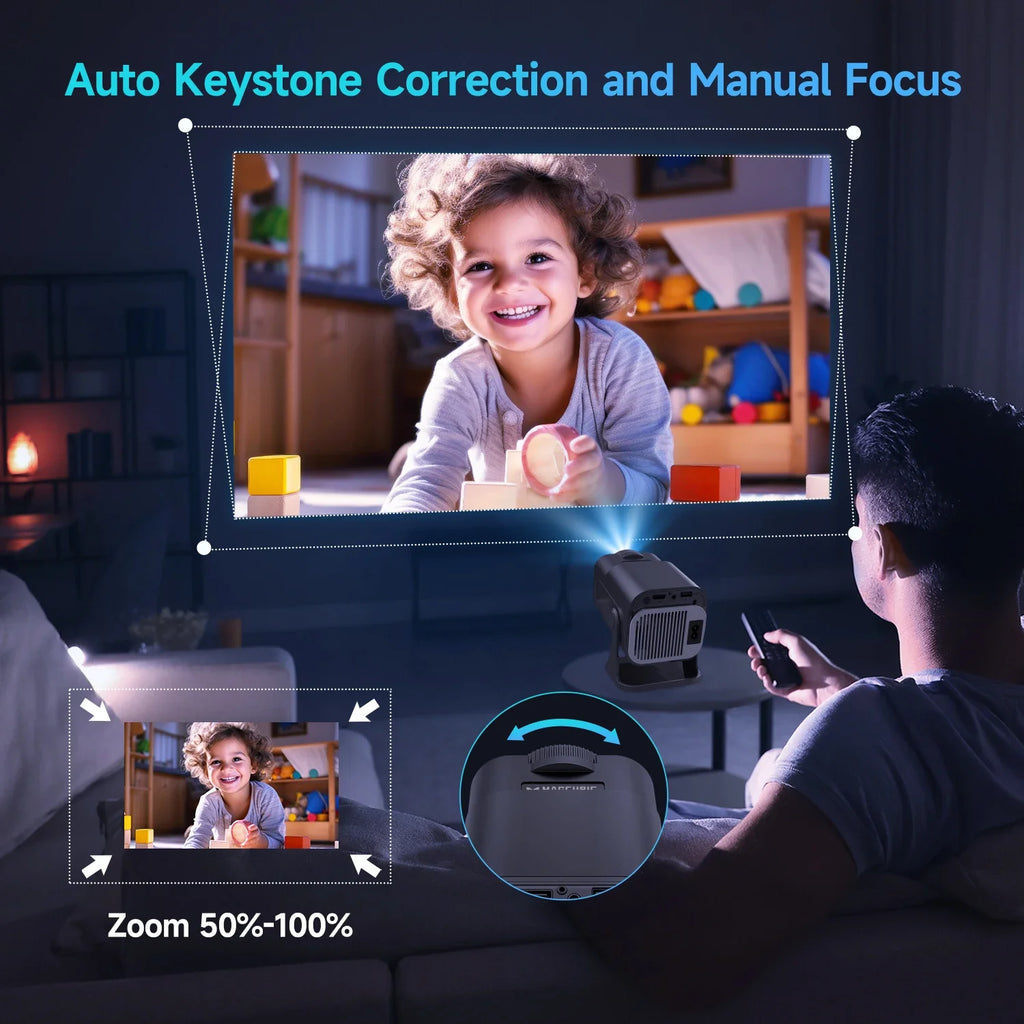 NNEOBA Smart 720P HD Projector Black