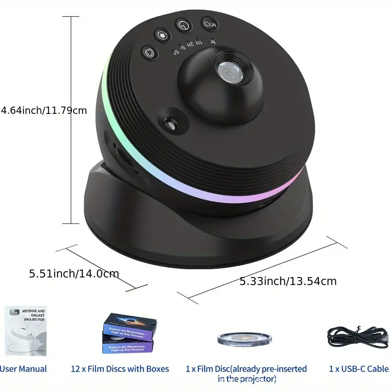 NNETM Galaxy Projector Light with USB and 13 Film Modes